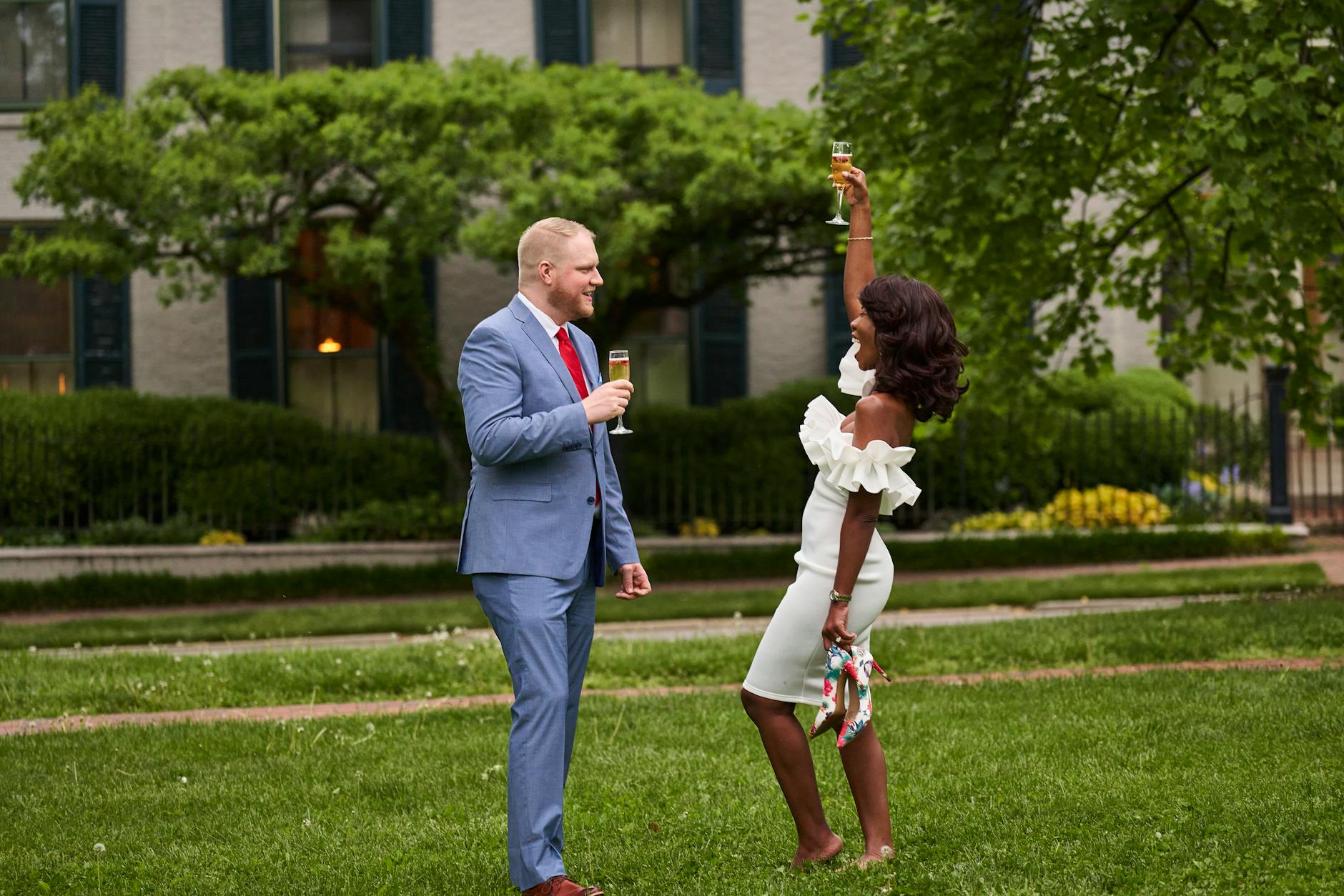 Young couple reviewing documents together
